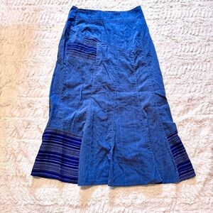 Vintage Blue Patchwork Maxi Skirt Boho Cottagecore 28” Waist boho retro vibes